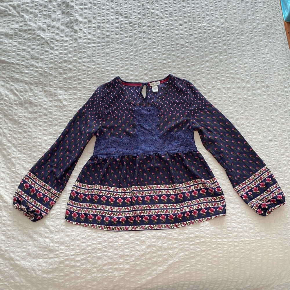 Clover + Scout Babydoll Flower Blouse Size S
